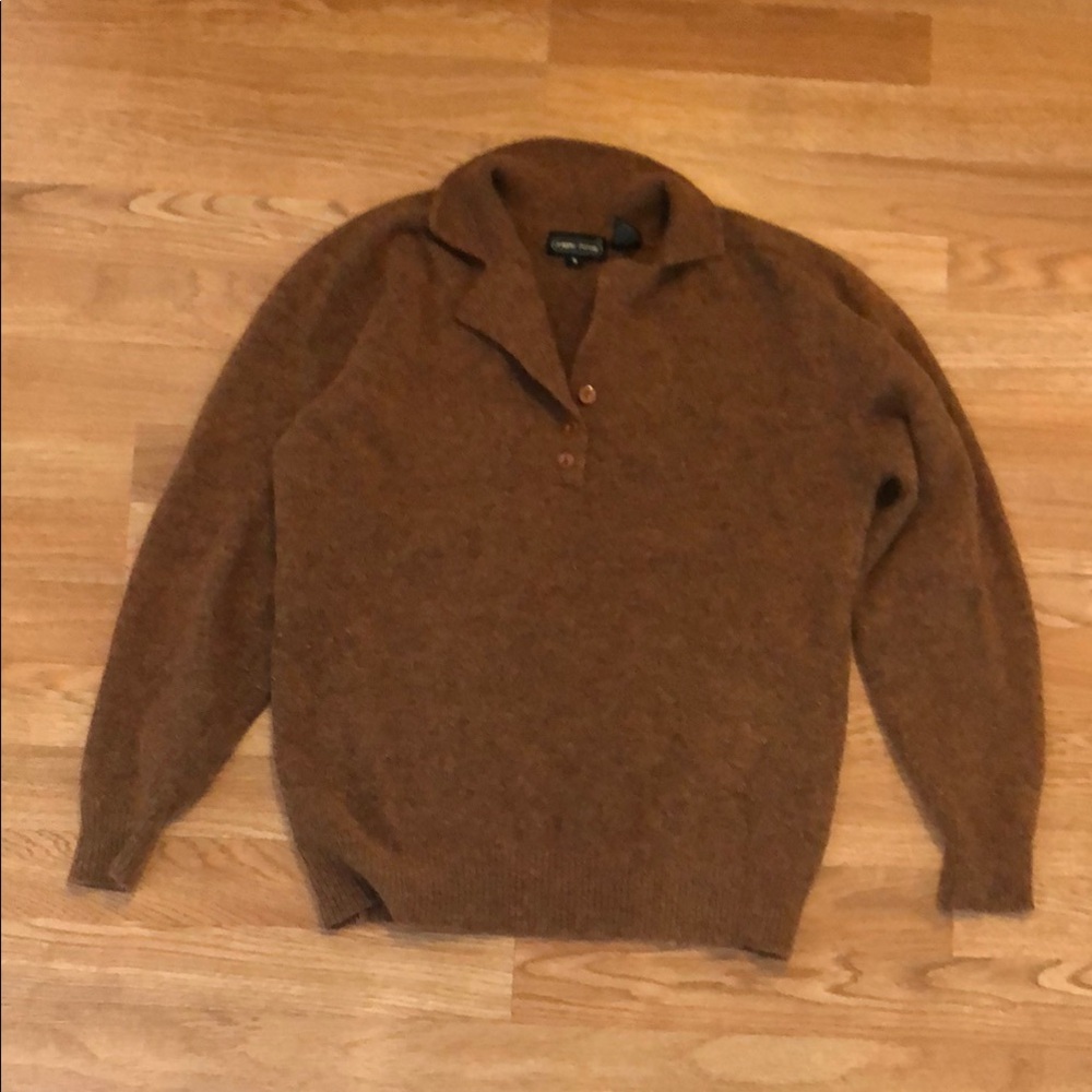 Jeanne Pierre tan wool pullover sweater